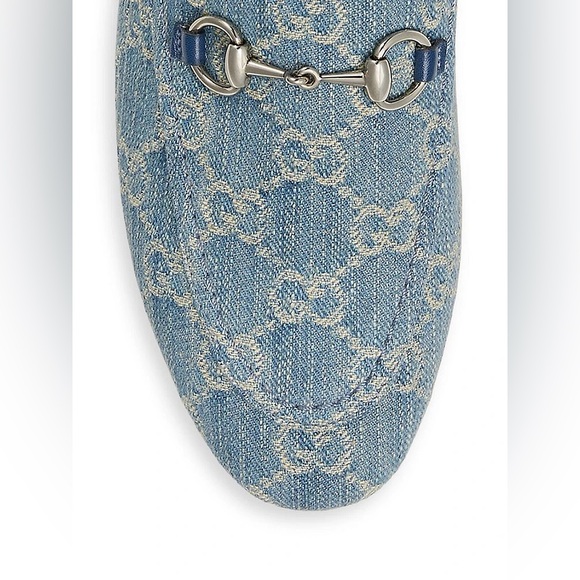 Gucci Princetown GG Monogram Limited Edition Denim Loafers Light Blue - Picture 3 of 12